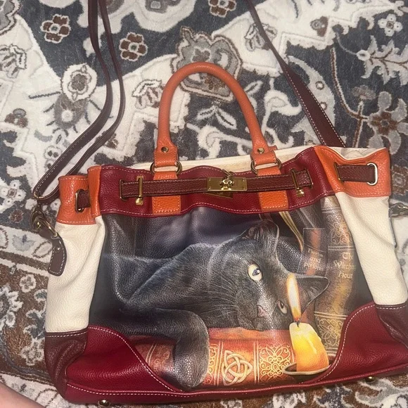 Bradford Exchange Shoulder Bag Cat painting for Women, - Picture 6 of 7